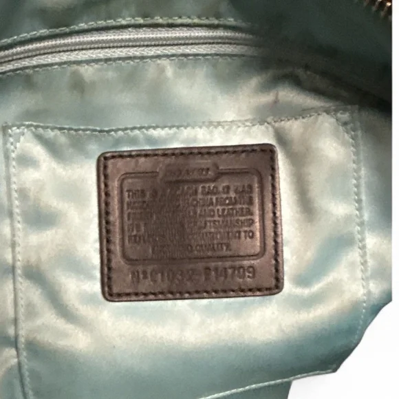 Coach Signature Black & Khaki Canvas Shoulder Bag - Picture 9 of 11